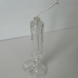 Vintage glass candle oil lamp. Hand blown.